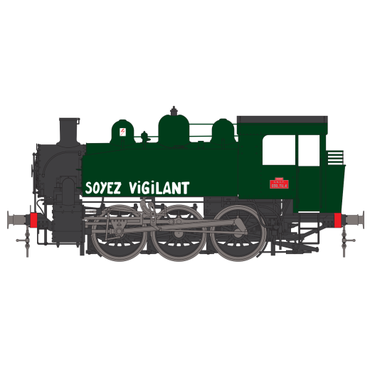 Locomotive à vapeur 030 TU 4 (Est - Chaumont), ép. III, SNCF, éch 0