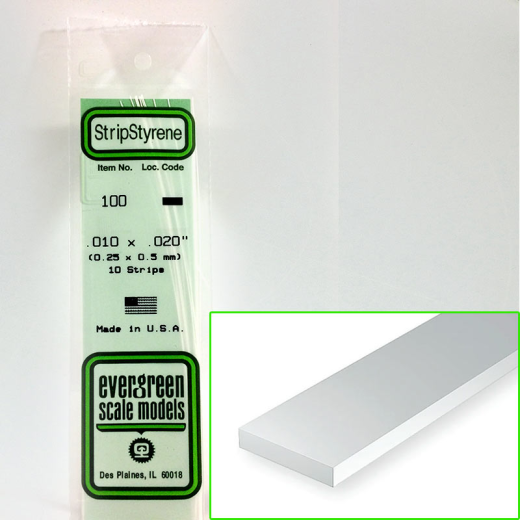 Bandes de polystyrène 0,25 x 0,50 x 350 mm - EVG 100