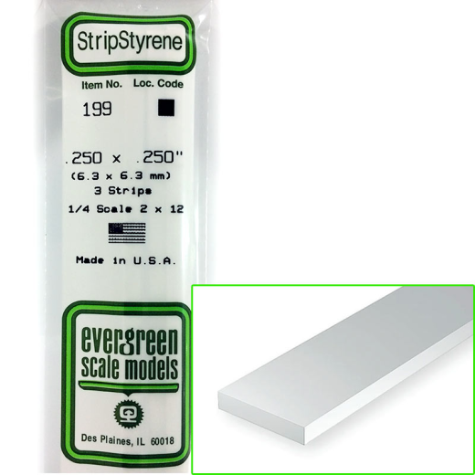 Bande de polystyrène 6,30x6,30x355 mm - EVG 199