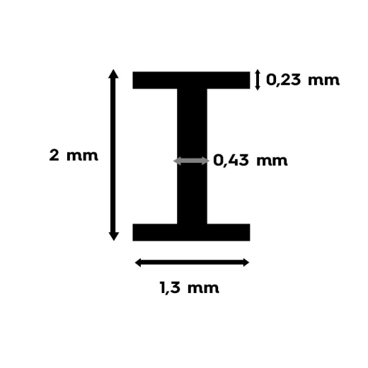 Profilé polystyrène en "I" - 6,4 x 355 mm - EVG 277-1