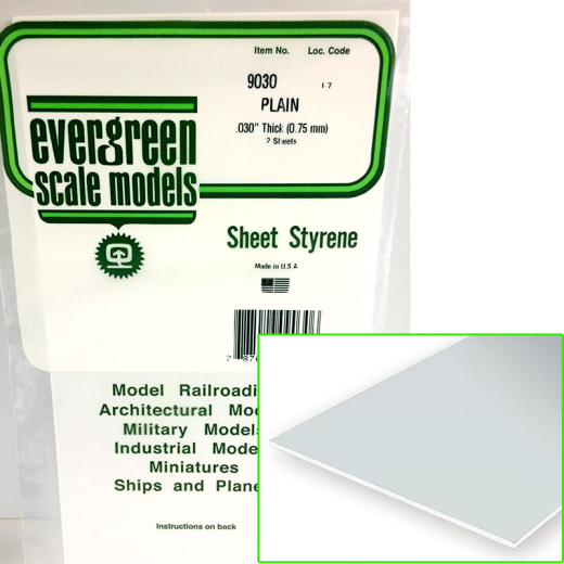 Plaques de polystyrène lisse 0,76 x 152 x 304 mm - EVG 9030
