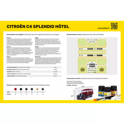 Citroën C4 Splendid Hotel - maquette à monter incluant pinceau, colle et peintures principales-2