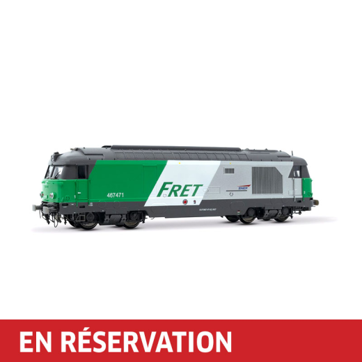 Locomotive diesel BB 467471 sans enjoliveur en livrée Fret, ép. VI, SNCF, analogique