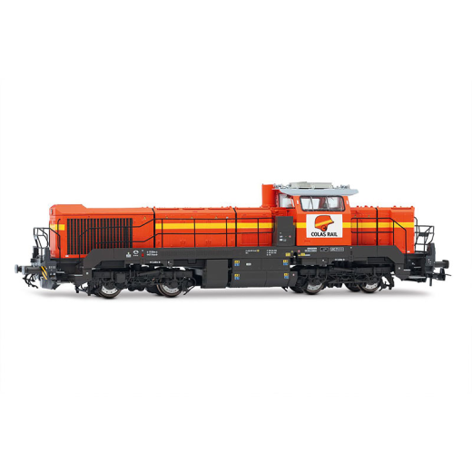 Locomotive diesel Vossloh DE 18, COLAS RAIL, livrée orange/jaune, ép. VI