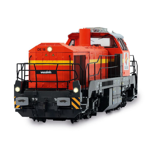 Locomotive diesel Vossloh DE 18, COLAS RAIL, livrée orange/jaune, ép. VI-1