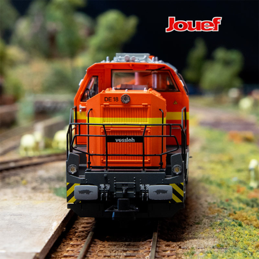 Locomotive diesel Vossloh DE 18, COLAS RAIL, livrée orange/jaune, ép. VI-3
