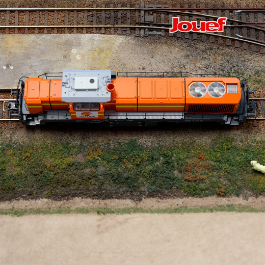 Locomotive diesel Vossloh DE 18, COLAS RAIL, livrée orange/jaune, ép. VI-4