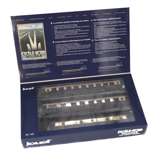 Coffret de 3 voitures Étoile du Nord, set 2/2 (1 x DD3, 1 x VPC Flèche d'Or et 1 x VP Étoile du Nord), ép. II, CIWL-9