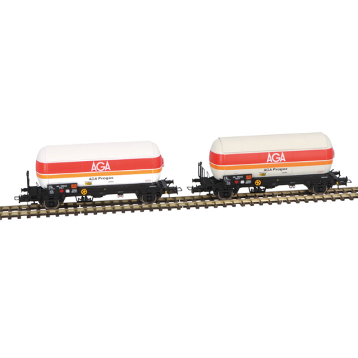 Coffret de 2 wagons gaziers à 2 essieux, « AGA Progas », ép. IV, SNCF