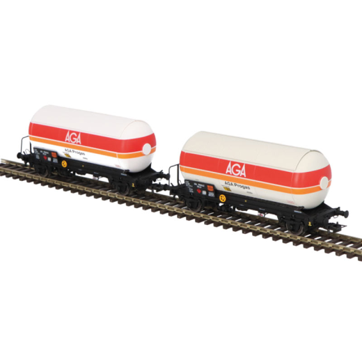 Coffret de 2 wagons gaziers à 2 essieux, « AGA Progas », ép. IV, SNCF-2