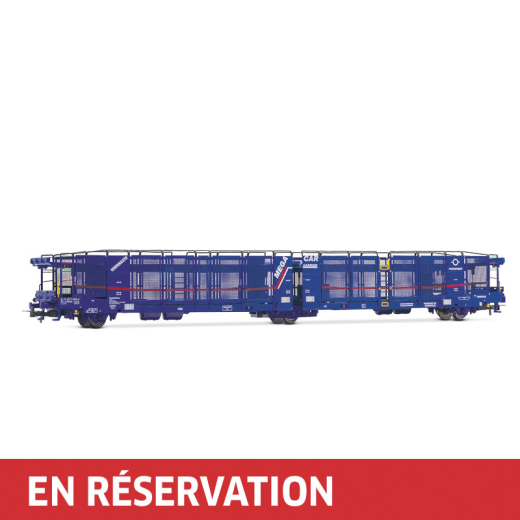 Wagon porte-autos à 3 essieux Laeks « Mega Car Carrier », livrée bleue avec nouveau logo, ép. VI, TRANSFESA Hispanauto