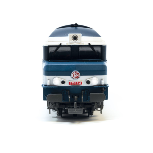 Locomotive diesel CC 72084, livrée bleue avec logo « Carmillon », ép. V, SNCF-1