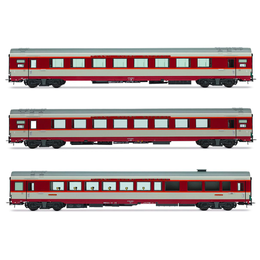 Coffret de 3 voitures « Le Kléber » (A8u, A8tu, A3rtu) en livrée « Grand Confort » grise, ép. IV, SNCF
