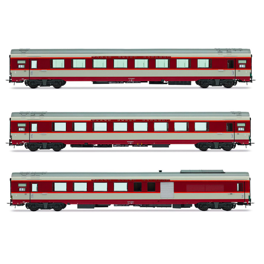 Coffret de 3 voitures « Le Kléber » (A8u, A8tu, A4Dtux) en livrée « Grand Confort » grise, ép. IV, SNCF