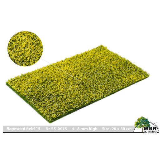 Tapis floqué pour champs et prairies - Prairie fleurie jaune - 4-8 mm 20 x 30 cm-1