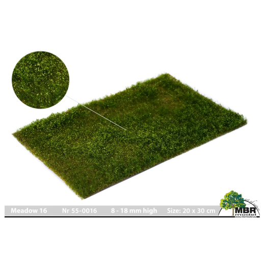 Tapis floqué pour champs et prairies - Prairie fleurie blanc et jaune - 8-18 mm 20 x 30 cm-1