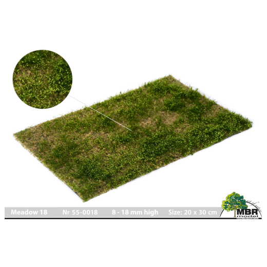 Tapis floqué pour champs et prairies - Prairie fleurie blanc - 8-18 mm 20 x 30 cm-1