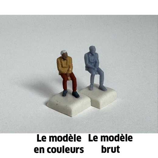 Vieil homme assis - Personnage à peindre-1