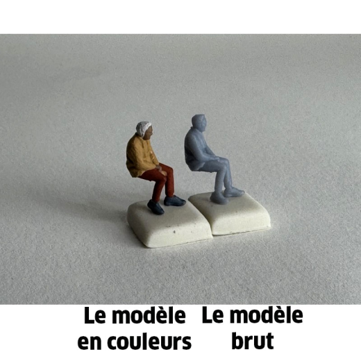 Vieil homme assis - Personnage à peindre-2