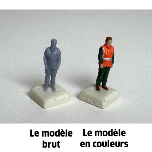 Homme avec gilet de sécu - Personnage à peindre-1
