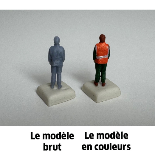 Homme avec gilet de sécu - Personnage à peindre-2