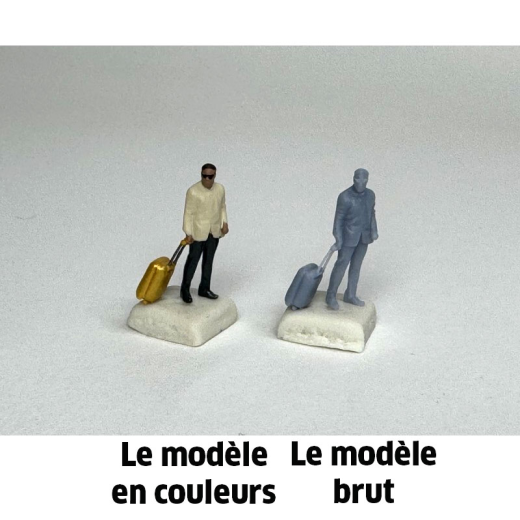 Passager avec valise - Personnage à peindre-1