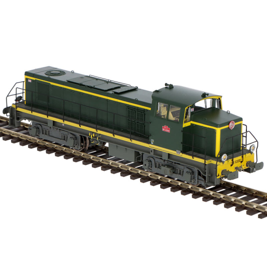Locomotive Diesel BB 63010 livrée vert/ jaune, châssis gris, ép. IV  - Analogique-2