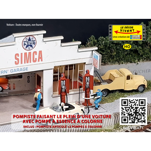 Pompiste faisant le plein d’une voiture