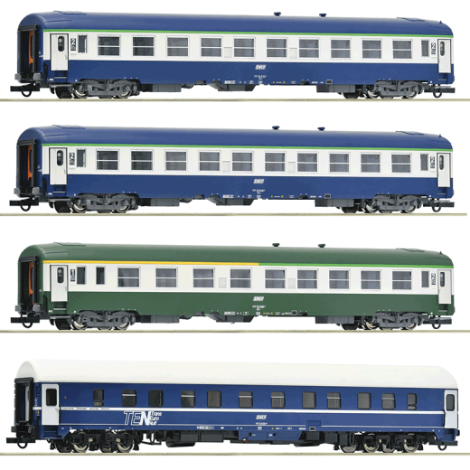 Coffret de 4 voitures du train "Arlberg-Express" ,  2R, EP. IV, SNCF