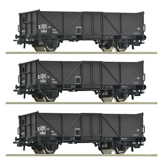 Coffret de 3 wagons de marchandises ouverts