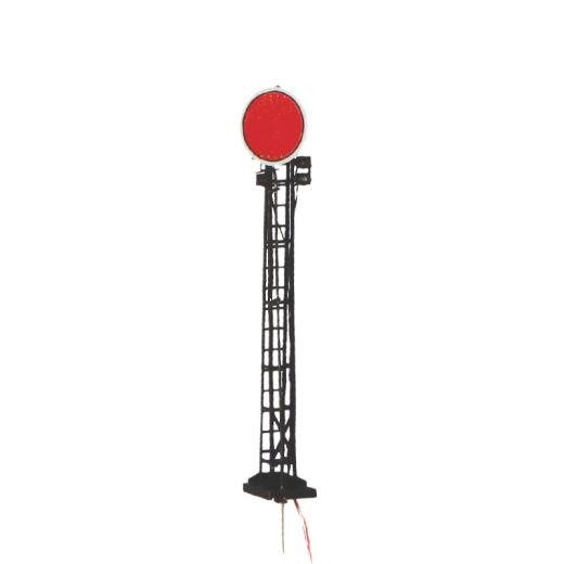Signal PLM sur mât en treillis - Disque rouge, ép. II à V-3