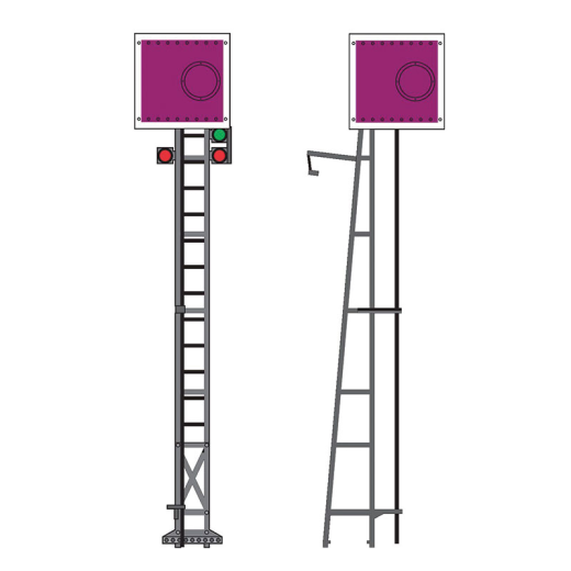 Signal PLM sur mât en treillis - Carré Violet, ép. II à V