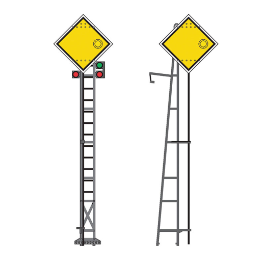 Signal PLM sur mât en treillis - Avertissement, ép. II à V