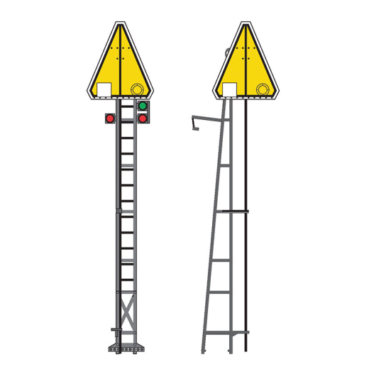 Signal PLM sur mât en treillis - Rappel de ralentissement, ép. II à V