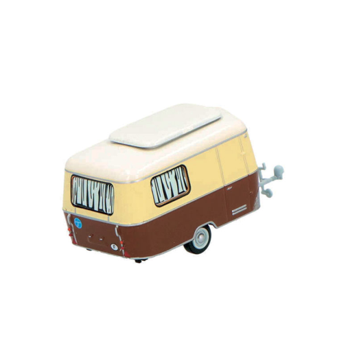 Caravane Eriba familiale, brun/beige ivoire, roulante, autocollant "F"-1