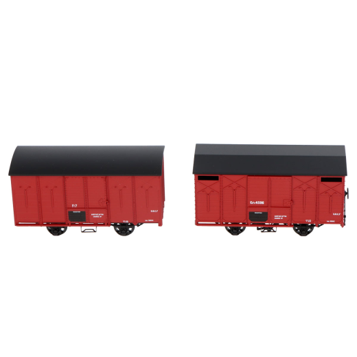 Set de 2 wagons couverts SNCF rouge UIC, toits noirs