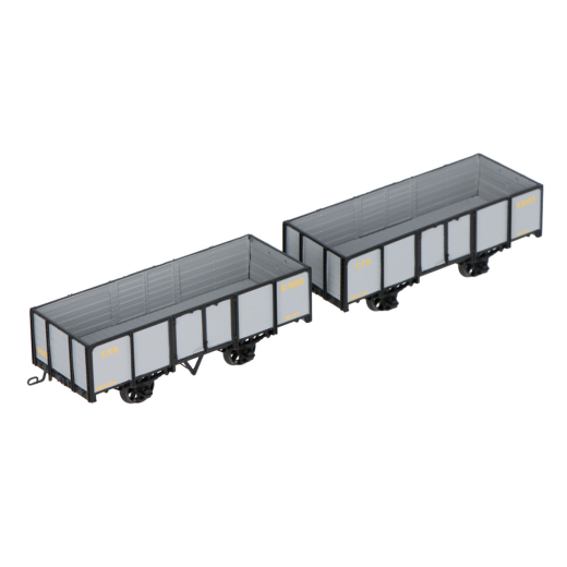 Set de 2 tombereaux CFD, gris clair, ferrures noires-1