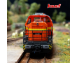 Locomotive diesel Vossloh DE 18, COLAS RAIL, livrée orange/jaune, ép. VI-3