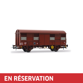 Wagon couvert à 2 essieux K4, avec feux arrière rouges, ép. III, SNCF