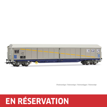 Wagon à parois coulissantes à bogies type Habis « EVS », livré argentée, ép. IV, SNCF