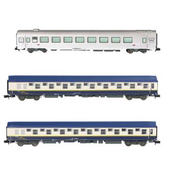 Coffret de 3 voitures « Train Expo », coffret n° 3, 2 x T2 voiture-lits + voiture-bar, ép. VI, SNCF