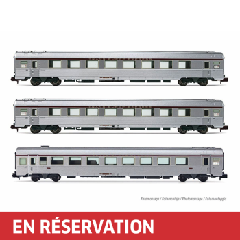 Coffret  de 3 voitures type Mistral '69, TEE "Jules Verne", Paris-Nantes, ép. IV, SNCF
