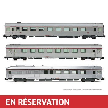Coffret de 3 voitures TEE « Mistral », Nice - Paris, Arux + A8u + AD4tu, ép. IV, SNCF