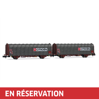 Coffret de 2 wagons bâchés à 2 essieux « Citroën », type Kijls K70, ép. IV-V, SNCF