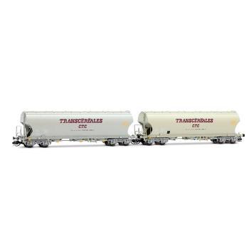 Coffret de 2 wagons-silos à 4 essieux « Transcéréales / CTC », ép. IV-V, SNCF