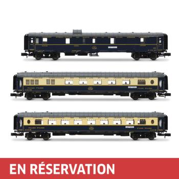Coffret de 3 voitures « Edelweiss Pullman Express », set 1/2 (DD3, VPC Flèche d'Or + VP Étoile du Nord), ép. II, CIWL