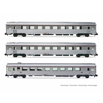 Coffret  de 3 voitures type Mistral '69, TEE "Jules Verne", Paris-Nantes, ép. IV, SNCF