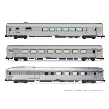 Coffret de 3 voitures TEE « Mistral », Paris-Nice, Vru + A8tu + AD4tux, ép. IV, SNCF