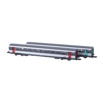 Coffret de 2 voitures voyageurs 1 ère Cl. + 2nd Cl. CORAIL Vtu - Nouvelle déco (éch. Z)