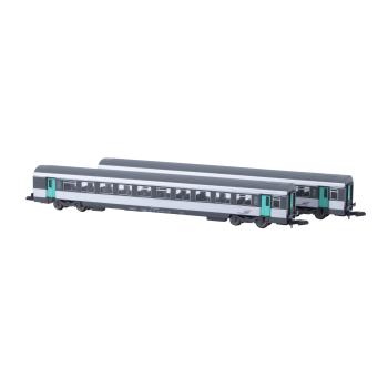 Coffret de 2 voitures voyageurs 2nd Cl.CORAIL Vtu - Nouvelle déco (éch. Z)
